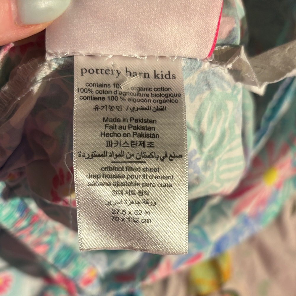 2 Pottery Barn Kids’ Floral Crib Sheets, EUC - Picture 4 of 7